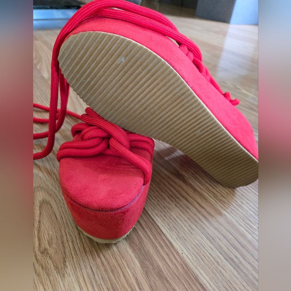 Red Strappy Sandals - Picture 3 of 3